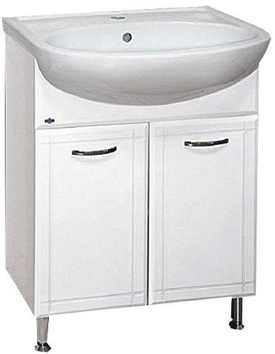 Misty Тумба с раковиной Уют 60 прямая белая – фото-1