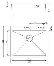Hoffger Мойка для кухни 6050 Black ECO – фотография-3