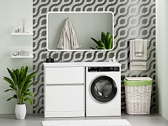 Misty Тумба с раковиной под стиральную машину Ингрид 130 L белая – фотография-9