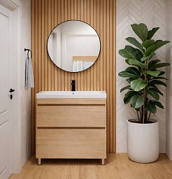 Vivon Тумба с раковиной Atwood 80 напольная дерево – фотография-16