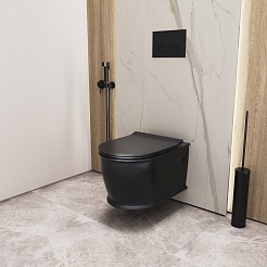 Grossman Унитаз подвесной Retro GR-4482BMS черный матовый – фотография-7