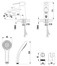 Lemark Смеситель "Atlantiss LM3215C" на борт ванны – фотография-2