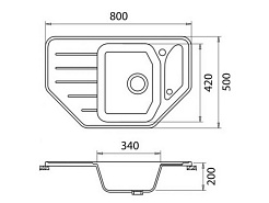 Granfest Мойка кухонная Corner GF-C800E Красный Марс угловая – фотография-3