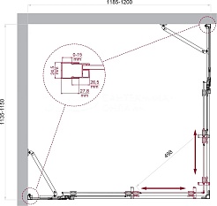 BelBagno Душевой уголок Luce 120/115 LUCE-AH-22-120/115-C-Cr профиль хром стекло прозрачное – фотография-5