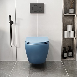 Grossman Унитаз подвесной Color GR-4411BSMS голубой матовый – фотография-8