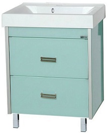 Misty Тумба с раковиной Джулия QVATRO 65 голубая – фотография-1