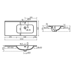 Sancos Тумба с раковиной Snob R 1.0 100 R doha soft раковина Element 101 чаша справа CN7003R – фотография-7
