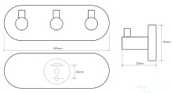 Bemeta Планка с тремя крючками Omega 104405232 – фотография-2