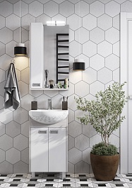 Акватон Мебель для ванной Бекка Pro 50 белая/дуб сомерсет – фотография-2