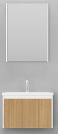 Velvex Мебель для ванной подвесная Klaufs 70 белая/дерево – фотография-1