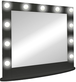 Continent Зеркало гримерное 800x700 черное – фотография-6