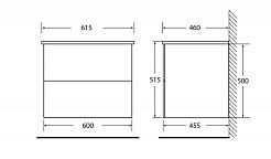 BelBagno Тумба с раковиной ETNA 600 Rovere Moro – фотография-2