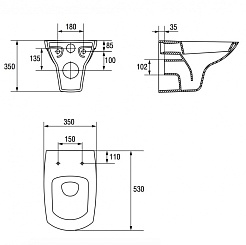 Cersanit Комплект: инсталляция Rapid SL 4 в 1 + унитаз Carina new clean on – фотография-9