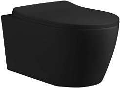 Ceruttispa Унитаз подвесной Sella Aria MBF CT10016 черный матовый – фотография-1