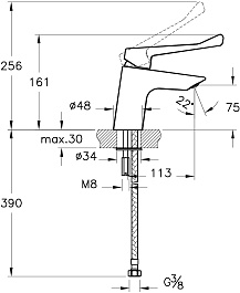 Vitra Смеситель для раковины AquaMed Solid S A42484EXP локтевой хром – фотография-4