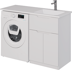 Dreja Мебель для ванной Vega 120 R под стиральную машину белая – фотография-13