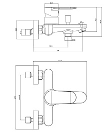 Aquatek Смеситель для ванны с душем Ника AQ1840BG золото шлифованное – фотография-4
