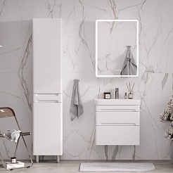 Equil Тумба под раковину Nice 60 2 ящика подвесная белая – фотография-7