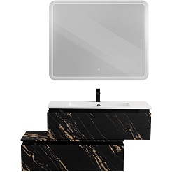 Cezares Тумба с раковиной Slider 100 с 2 ящиками подвесная чёрный фьюжн – фотография-12