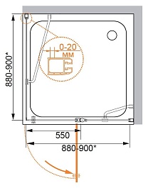 Cezares Душевой уголок ELENA-W-A-12-90-P-Cr-R – фотография-2