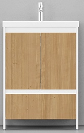 Velvex Мебель для ванной напольная Klaufs 60 белая/дерево, 1 ящик – фотография-10