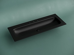 Ceramicanova Мебельная раковина Grace 121 CN7024MB с 3 отверстиями под смеситель чёрный матовый – фотография-4