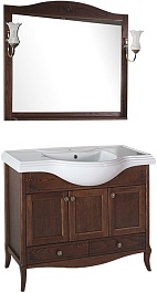 ASB-Woodline Мебель для ванной Салерно 105 антикварный орех, массив ясеня – фотография-1