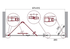 BelBagno Душевая дверь в нишу 90/195 ALBANO-BS-13-30+60-C-Cr – фотография-3