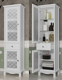 Opadiris Шкаф-пенал для ванной Омега 45 L белый матовый – фотография-6