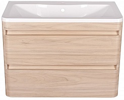 Style Line Тумба для умывальника подвесная Атлантика 100, Люкс, ясень перламутр, PLUS – фотография-1