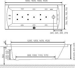 Excellent Акриловая ванна Aquaria 170x75 – фотография-4