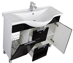 Aquanet Мебель для ванной "Асти 105" черная, с б/к (178434) – фотография-2