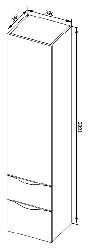 Aquanet Пенал для ванной "Эвора" сливочный – фотография-2