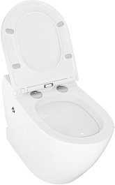 Azario Унитаз приставной AZ102 импульсный безободковый с сиденьем микролифт белый – фотография-9