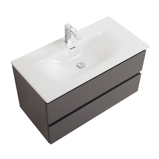 BelBagno Тумба с раковиной Kraft 100 подвесная Темно-Серый матовый с раковиной BB-8099-100 – картинка-7
