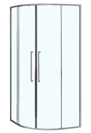Azario Душевой уголок Shanghai 100/100 профиль матовый графит стекло прозрачное – фотография-1