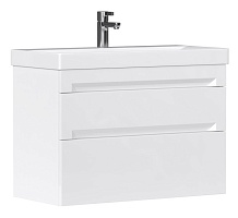 Equil Тумба с раковиной Corner 80 2 ящика подвесная белая