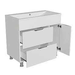 Mixline Тумба с раковиной Этьен 90 белая правая – фотография-2