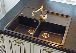 Florentina Мойка гранитная Остров черный – фотография-3