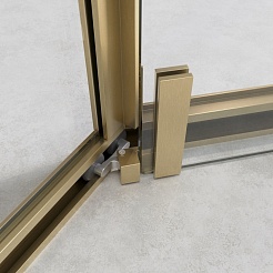 Cezares Душевой уголок Relax 304 RELAX-304-P-1-100-C-BORO 100x100 профиль брашированное золото стекло прозрачное – фотография-5