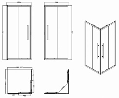 Esbano Душевое ограждение ESF-100KV-GM 100/100 – фотография-3