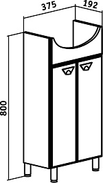 Runo Тумба с раковиной Азов 40 – фотография-4