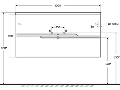 Cezares Тумба с раковиной Duet-N 100 подвесная sapfiro – фотография-9