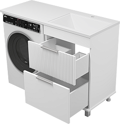 Brevita Тумба c раковиной Enfida 120 R под стиральную машину белая – фотография-4