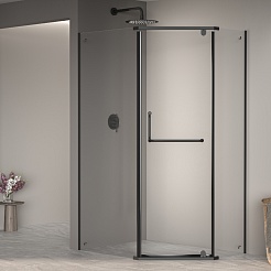 RGW Душевой уголок Passage PA-091B 120x80 профиль черный стекло прозрачное – фотография-2