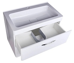 Style Line Тумба с раковиной Каре 80 подвесная Люкс Plus белая – фотография-4