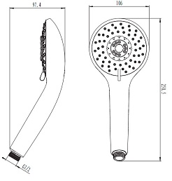 Damixa Душевая лейка Space Plus 760200200 – фотография-2