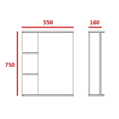 Merkana Зеркало-шкаф Керса 01 55 R – фотография-2