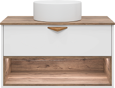 Brevita Тумба под раковину Bergen 90 подвесная дуб галифакс олово/белая