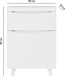 Vivon Тумба с раковиной Ostin 60 напольная белая матовая – фотография-20
